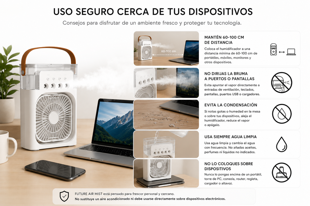 FUTURE AIR MIST — Ventilador humidificador portátil